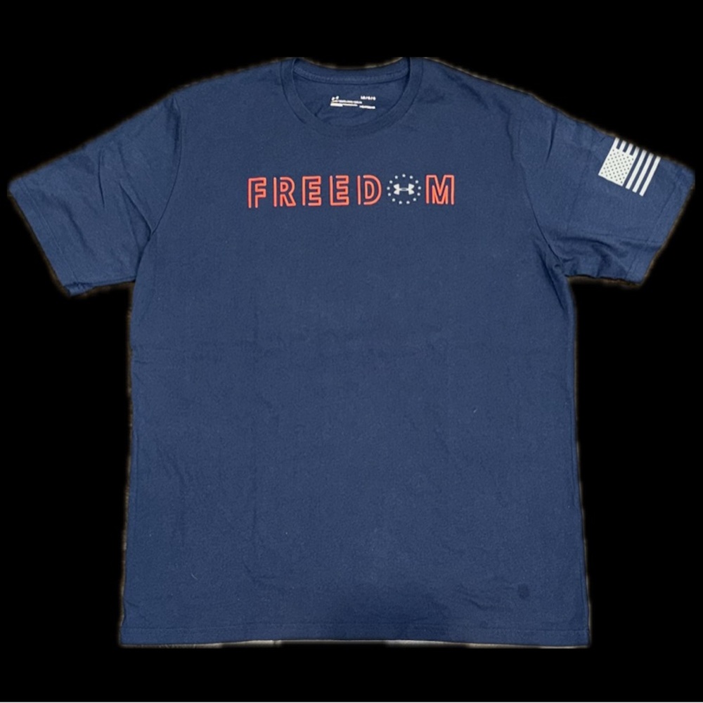 UNDER ARMOR navy blue freedom shirt